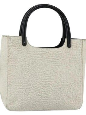 PRADA Hand Bag Harako Silver White Auth 174714A
